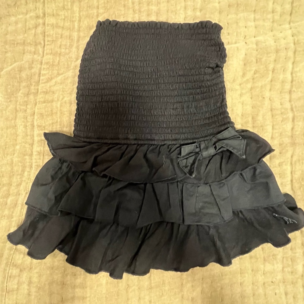 Vintage 2000s Abercrombie Ruffled Skirt Tube Top Navy Blue